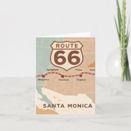 Route 66 Vintage Map with Historic Cities Feiertagskarte
