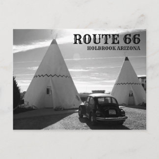 Route 66 Vintage Motel Schwarz-Weiß Postkarte