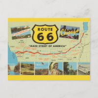 Route 66 Vintage-Postkarte