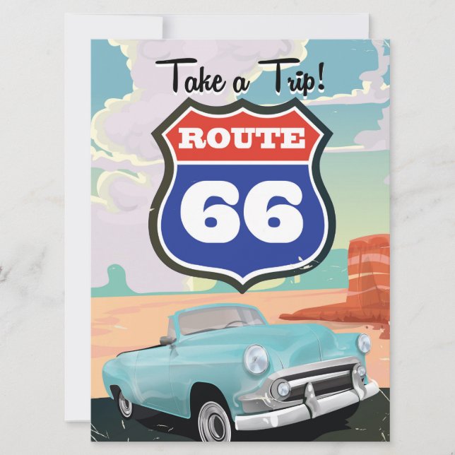 Route 66 Vintage Reiseplakat (Vorderseite)