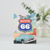 Route 66 Vintage Reiseplakat Postkarte (Stehend Vorderseite)