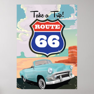 Route 66 Vintage-Reiseposter Poster