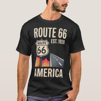 Route 66 Vintage Roadside Americana Retro 70er Ame T-Shirt
