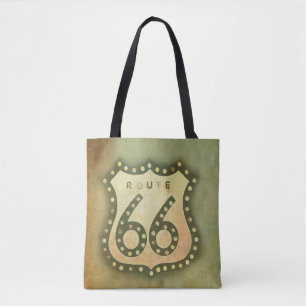 Route 66 Vintage-Schild-Tasche Shabby Chic Tasche