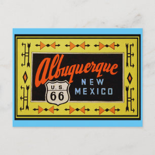 Route 66 - Vintage Travel Albuquerque New Mexico Postkarte