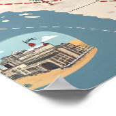 Route 66 Vintage Travel Map Illustration Poster (Ecke)