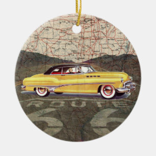 Route 66 Vintages Auto - SRF Keramik Ornament