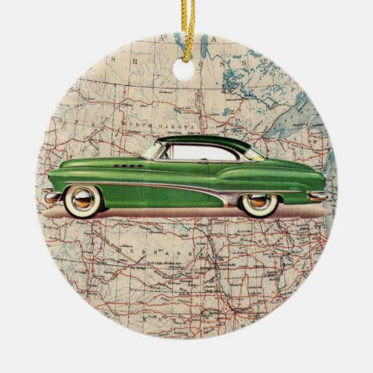 Route 66 Vintages Auto - SRF Keramikornament (Vorne)