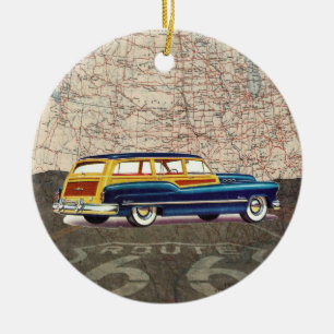 Route 66 Vintages Auto - SRF Keramikornament