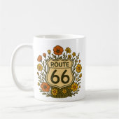 Route 66 Vintages Blumendesign Kaffeetasse (Links)