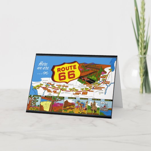 Route 66 von Los Angeles nach Chicago Karte (Vorderseite)