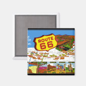 Route 66 von Los Angeles nach Chicago Magnet (Vorderseite/Rückseite)