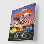 Route 66 Wall Clock - SRF Quadratische Wanduhr (Winkel)