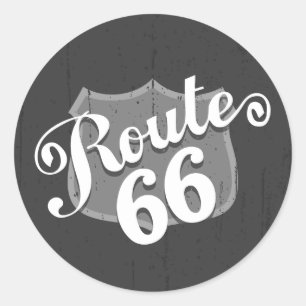 Route 66 Wetterbrett Runder Aufkleber