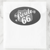Route 66 Wetterkarte Ovaler Aufkleber (Tasche)