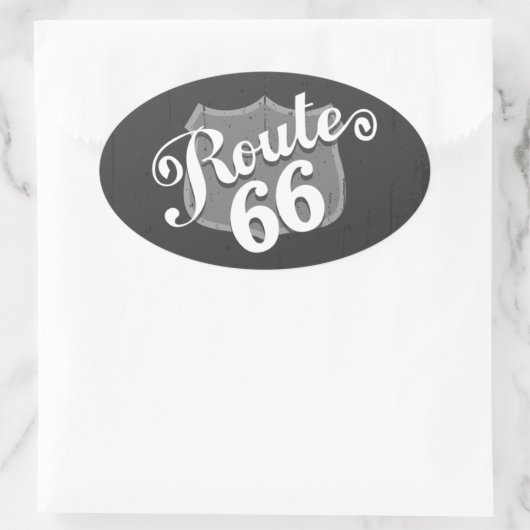 Route 66 Wetterkarte Ovaler Aufkleber (Tasche)