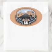 Route 66 Wüste Ovaler Aufkleber (Tasche)