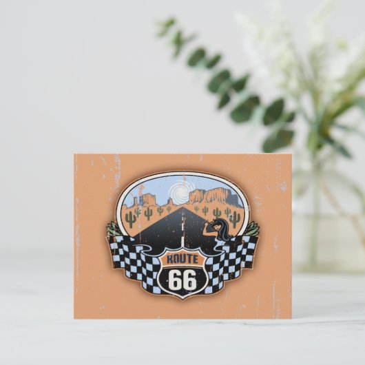 Route 66 Wüste Postkarte (Stehend Vorderseite)