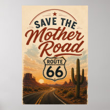Route 66 Wüsten-Erbe-Erhaltung Poster Art
