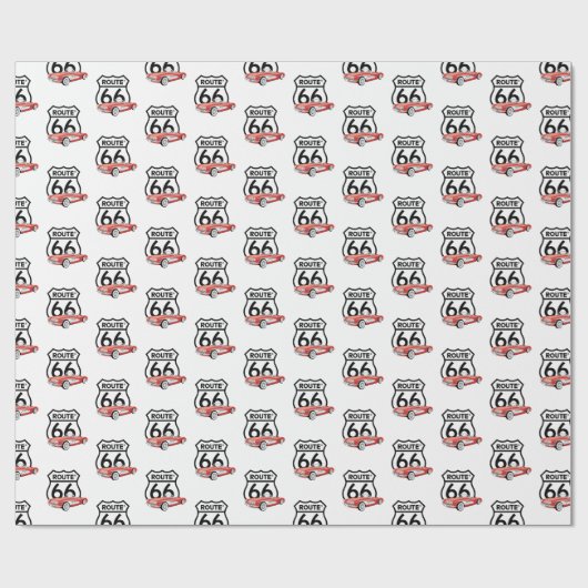 Route 66 Zeichen und 1960 Corvette Geschenkpapier (Flach)