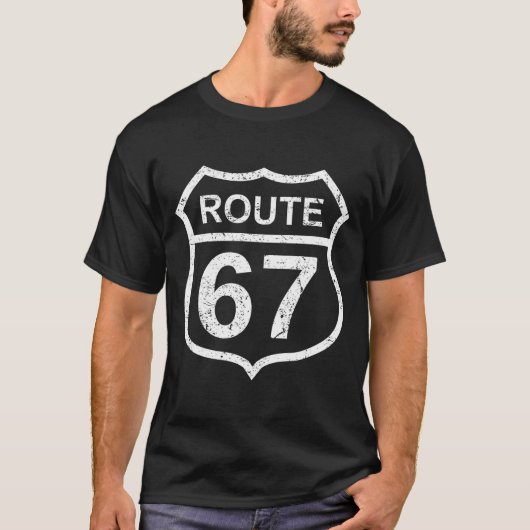 Route 67 Lustige Sechs Sieben 6 7 Meme Interstate T-Shirt (Vorderseite)