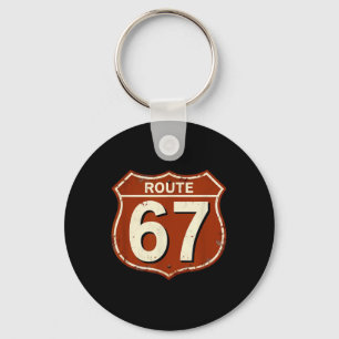 Route 67 Lustiges Retro-Autobahn-Meme-Design  Schlüsselanhänger