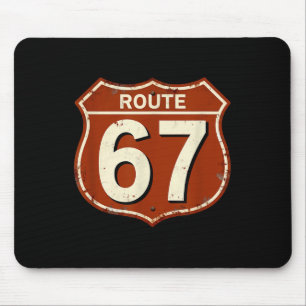 Route 67 Lustiges Retro-Highway-Meme-Design Mousepad