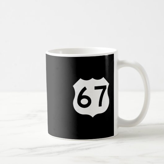 Route 67 Schild Meme Six Seven 1 Kaffeetasse (Rechts)