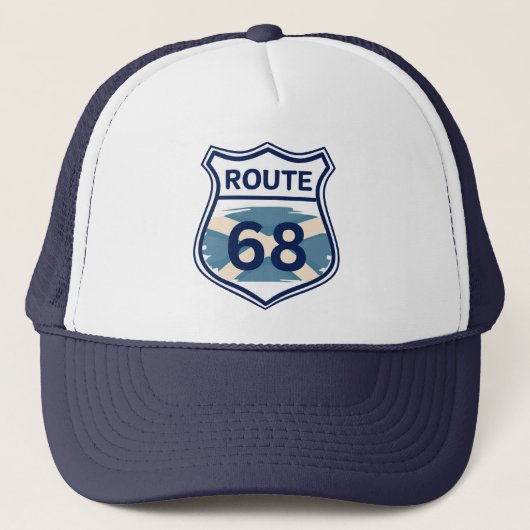 Route 68 - Schottischer Schildkrötenschild Truckerkappe (Vorderseite)
