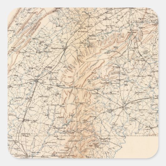 Route, Gettysburg-Kampagne Quadratischer Aufkleber (Vorderseite)