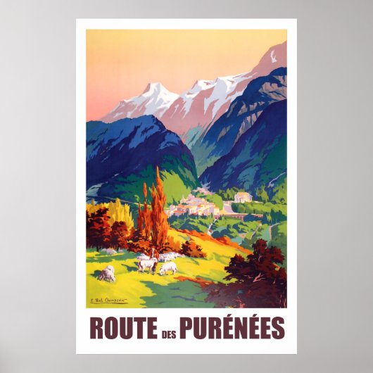 Route in Pyrenäen, Frankreich Poster (Vorne)