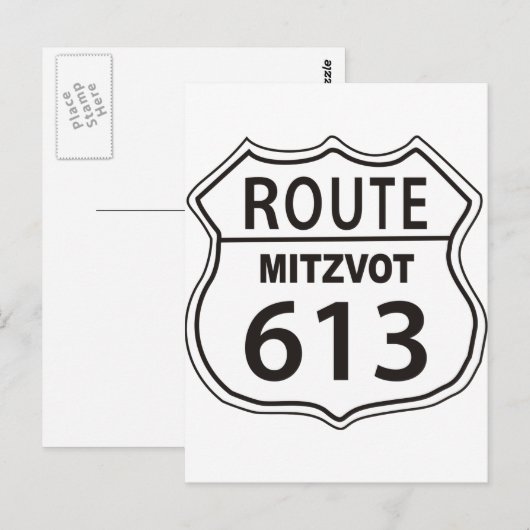 Route Mitzvot 613 Postkarte (Vorne/Hinten)