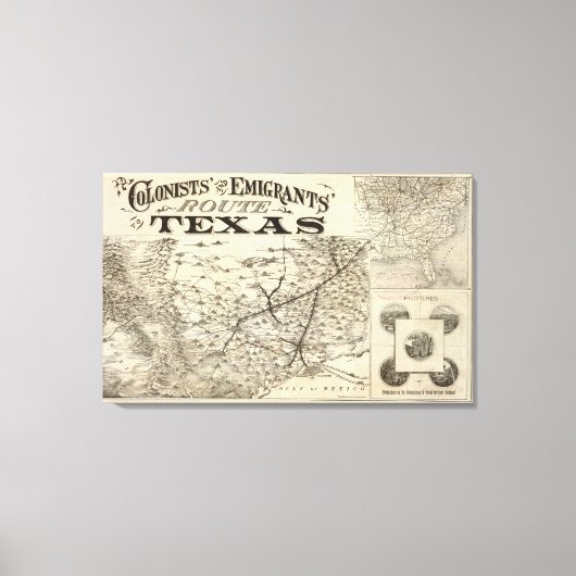 Route nach Texas Leinwanddruck (Vorderseite)