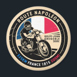 Route Napoleon | France | Motorcycle Magnet<br><div class="desc">Route Napoleon done in a vintage,  distressed style emblem. It is a famous road follows the route taken by Napoleon in his 1815 escape from Elba to Grenoble.</div>