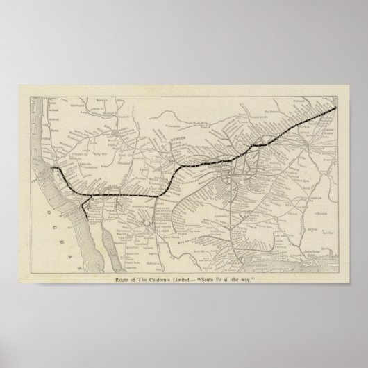 Route of the California Limited Poster (Vorne)