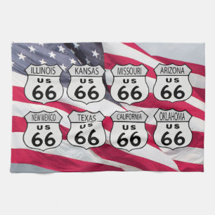 Route US 66 Staaten Geschirrtuch