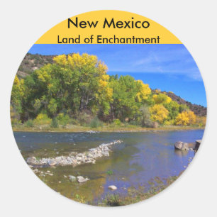 Route zu Taos-Aufklebern Runder Aufkleber