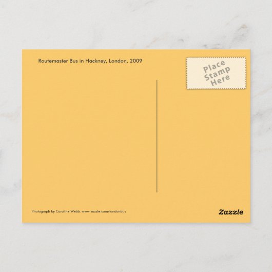 Routemaster Bus in Hackney, London Postkarte (Rückseite)
