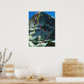 Routen zum Klettern im Eiger-, Jungfrau-Bereich Poster (Küche)
