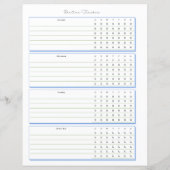 Routine-Tracker-Wöchentliche Planungs-Seite (Rückseite)