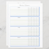 Routine-Tracker-Wöchentliche Planungs-Seite (Vorne/Hinten)
