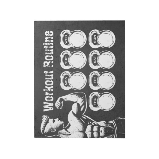 Routine Weekly Planer Chic Gym Kettlebell Notizblock (Rotiert)