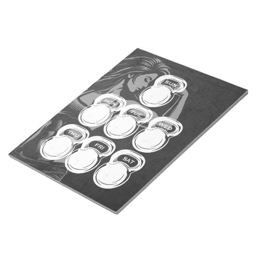 Routine Weekly Planer Chic Gym Kettlebell Notizblock (angewinkelt)