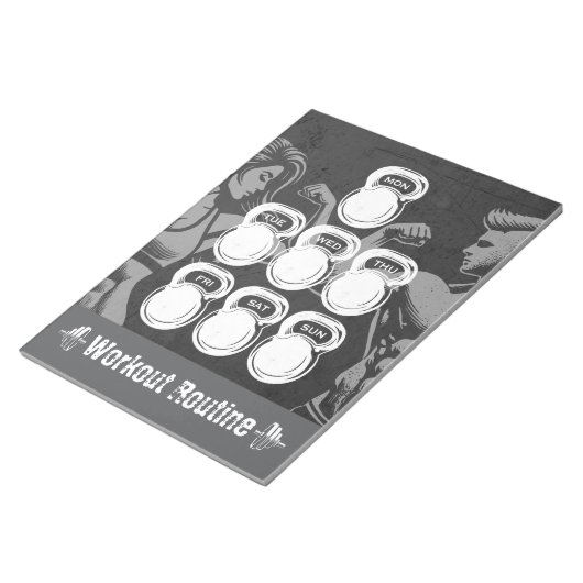 Routine Weekly Planer Chic Gym Kettlebell Notizblock (angewinkelt)