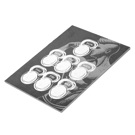 Routine Weekly Planer Chic Gym Kettlebell Notizblock (angewinkelt)