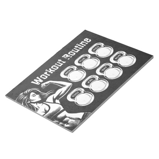 Routine Weekly Planer Chic Gym Kettlebell Notizblock (angewinkelt)