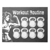 Routine Weekly Planer Chic Gym Kettlebell Notizblock (Vorderseite)