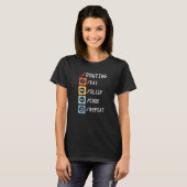 Routinemäßiger Ausschlafcode Wiederholung der Code T-Shirt (Vorne ganz)