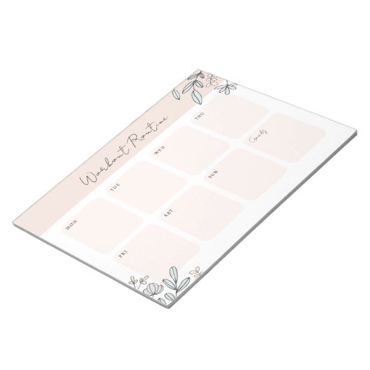 Routinemäßiger Wochenplaner Notizblock (angewinkelt)