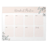 Routinemäßiger Wochenplaner Notizblock (Vorderseite)